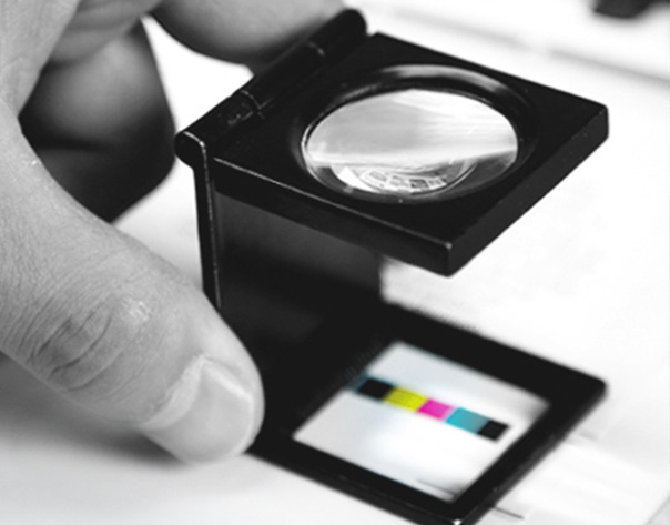 Magnifying loop on paper