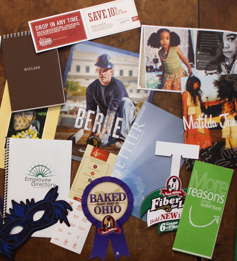 Collage of printed work